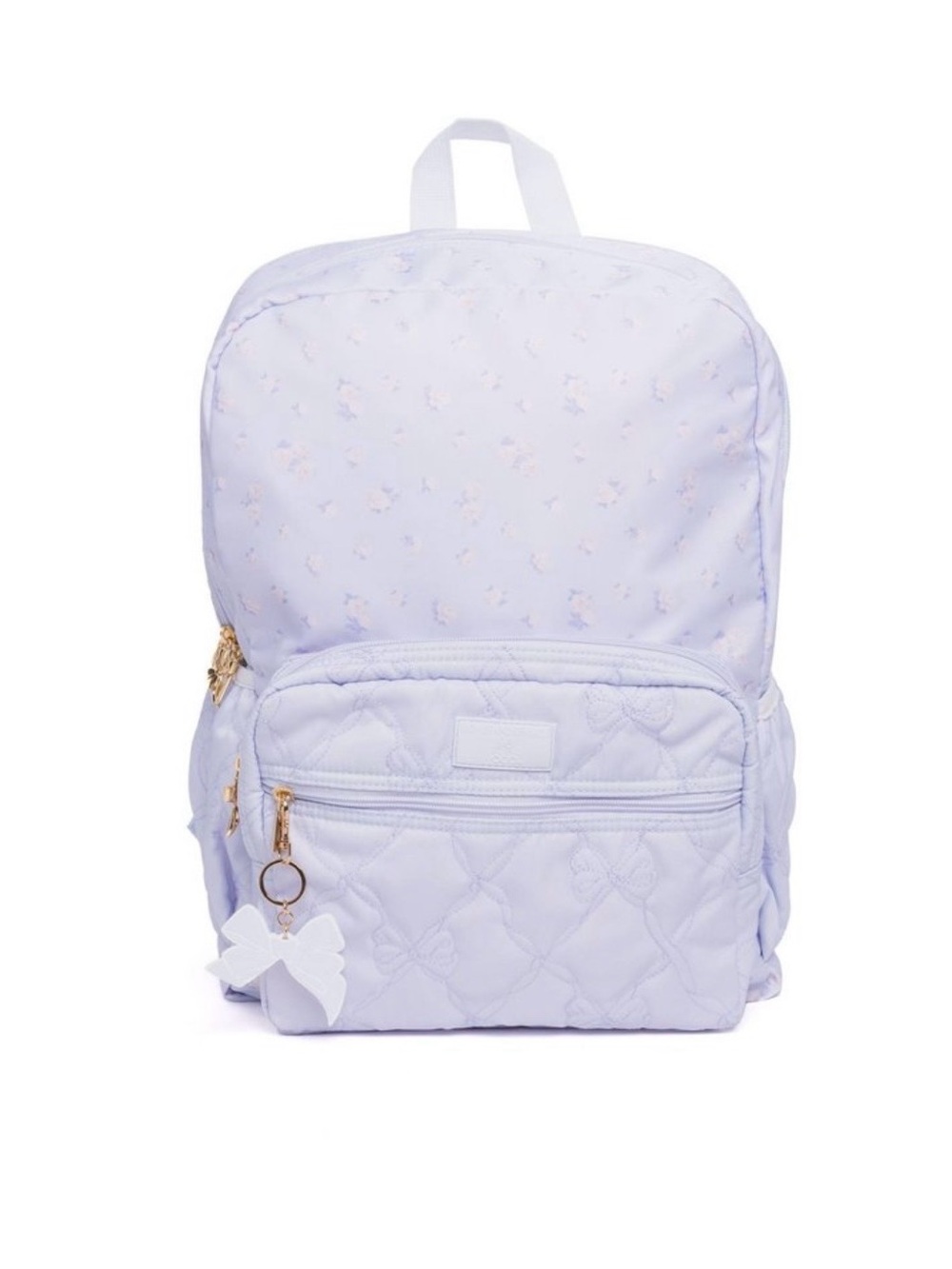 Target Lilac Quilted Kids Backpack with Gold Hardware and White Bow Charm